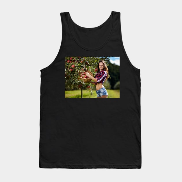 Beautiful woman picking apples Tank Top by naturalis